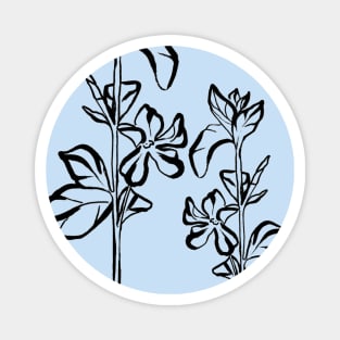 Spring flowers line drawing Magnet